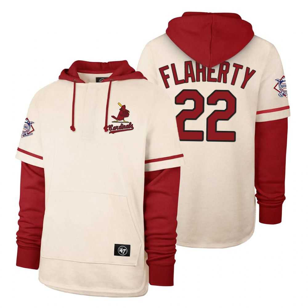 Men St.Louis Cardinals 22 Flaherty Cream 2021 Pullover Hoodie MLB Jersey